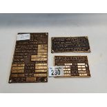 x3 brass plaques
