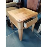 Modern Oak side table with draw