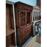 Antique? Pine display cabinet with carvings