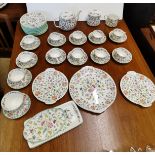 Haddon Hall Minton afternoon tea set, inc 11 tea cups and saucers, teapot, milk jug etc Excellent
