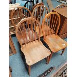 x4 ERCOL wooden dining chairs