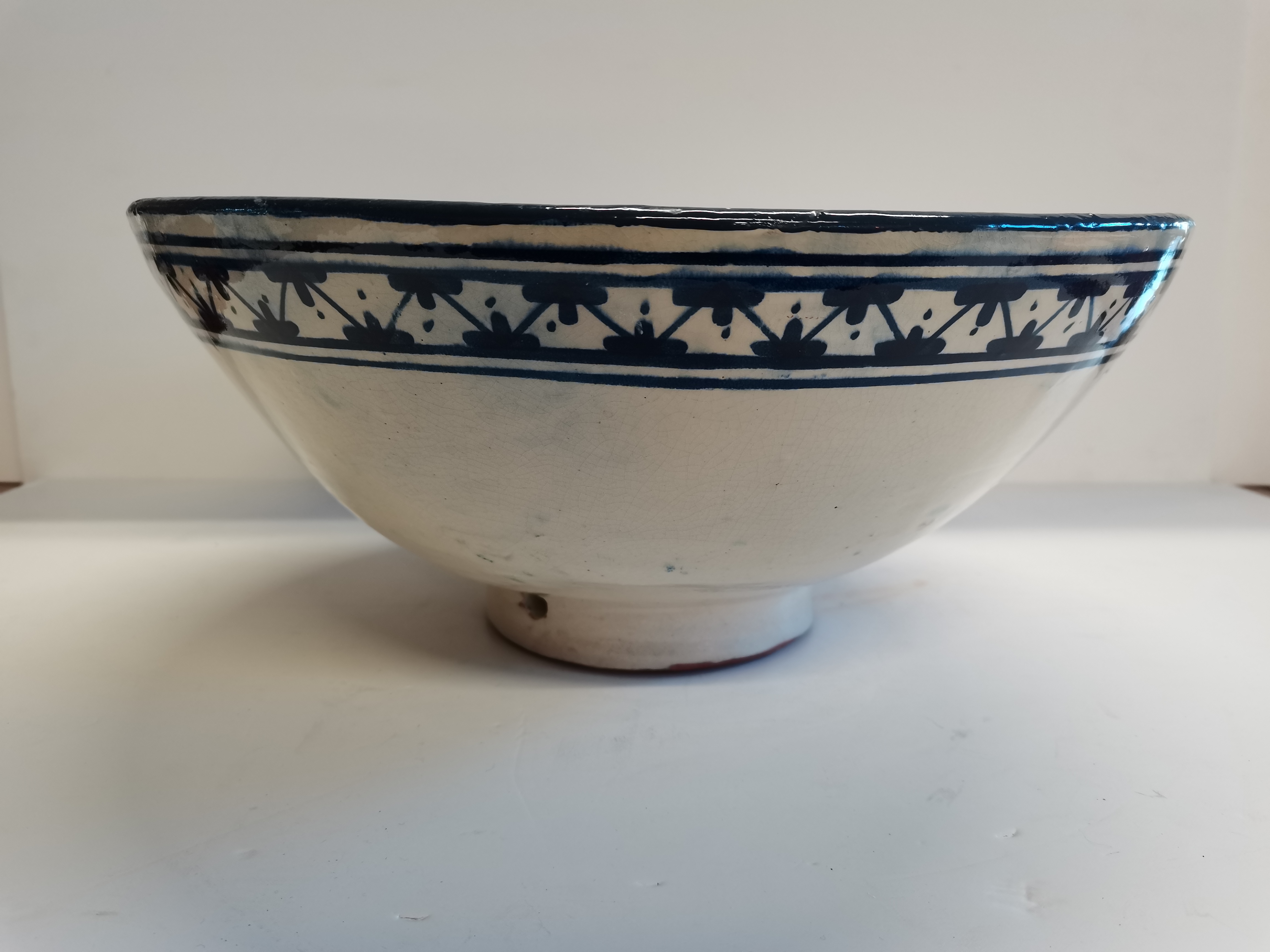 Large Liberty Blue and White Bowl Signed A Serghink Safi" - Image 2 of 3