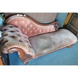 Pink velvet chaise Lounge