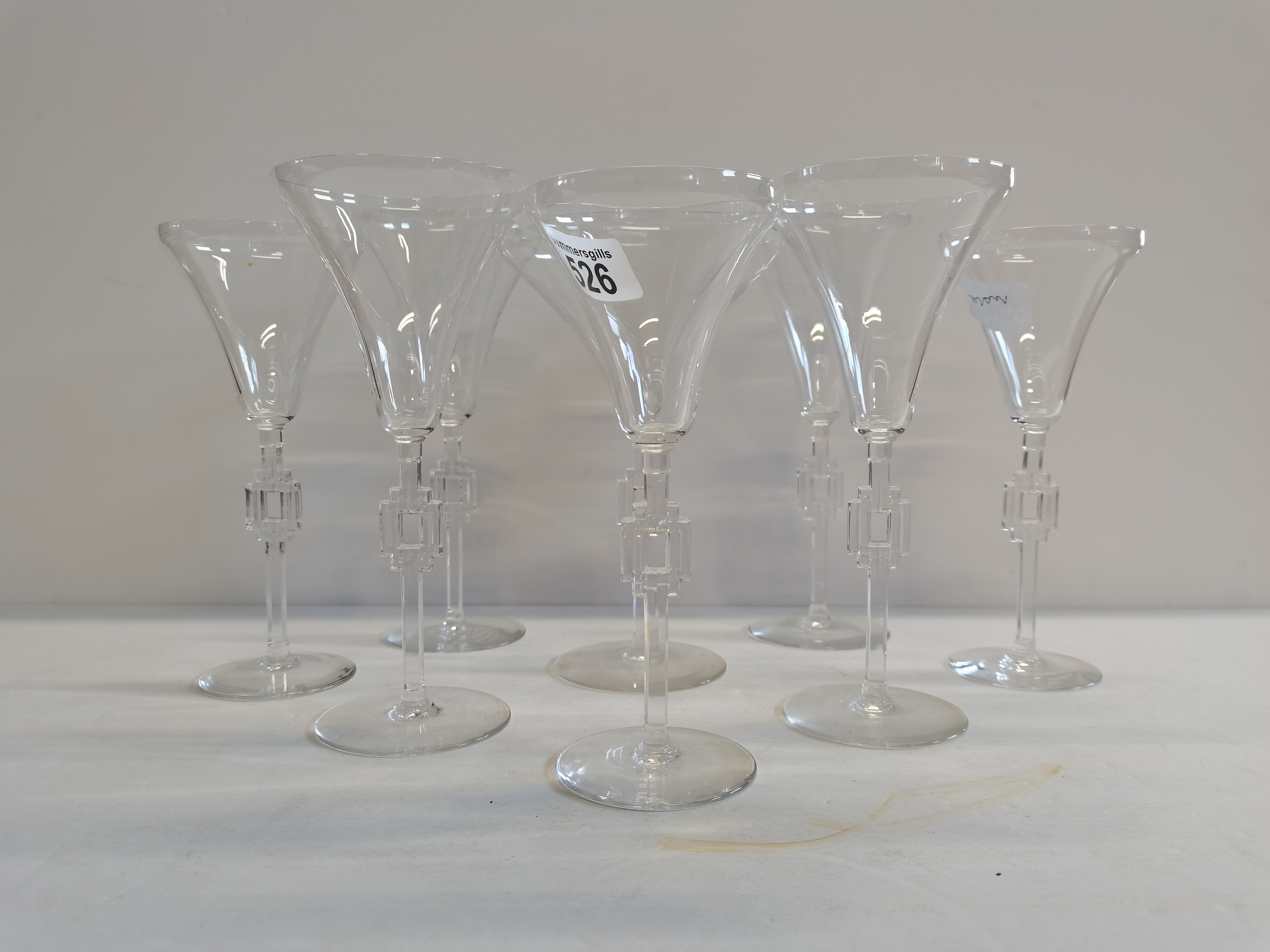 x8 fine glass champagne glasses - Image 2 of 2