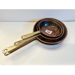 X4 copper graduated frying pans