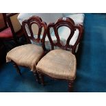Pair of Mahogany dining chairs (seats A/F)
