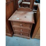 3 ht pine bedside drawers