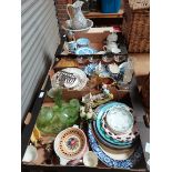 3 x boxes misc. items incl china and glasses plus jug and bowl set