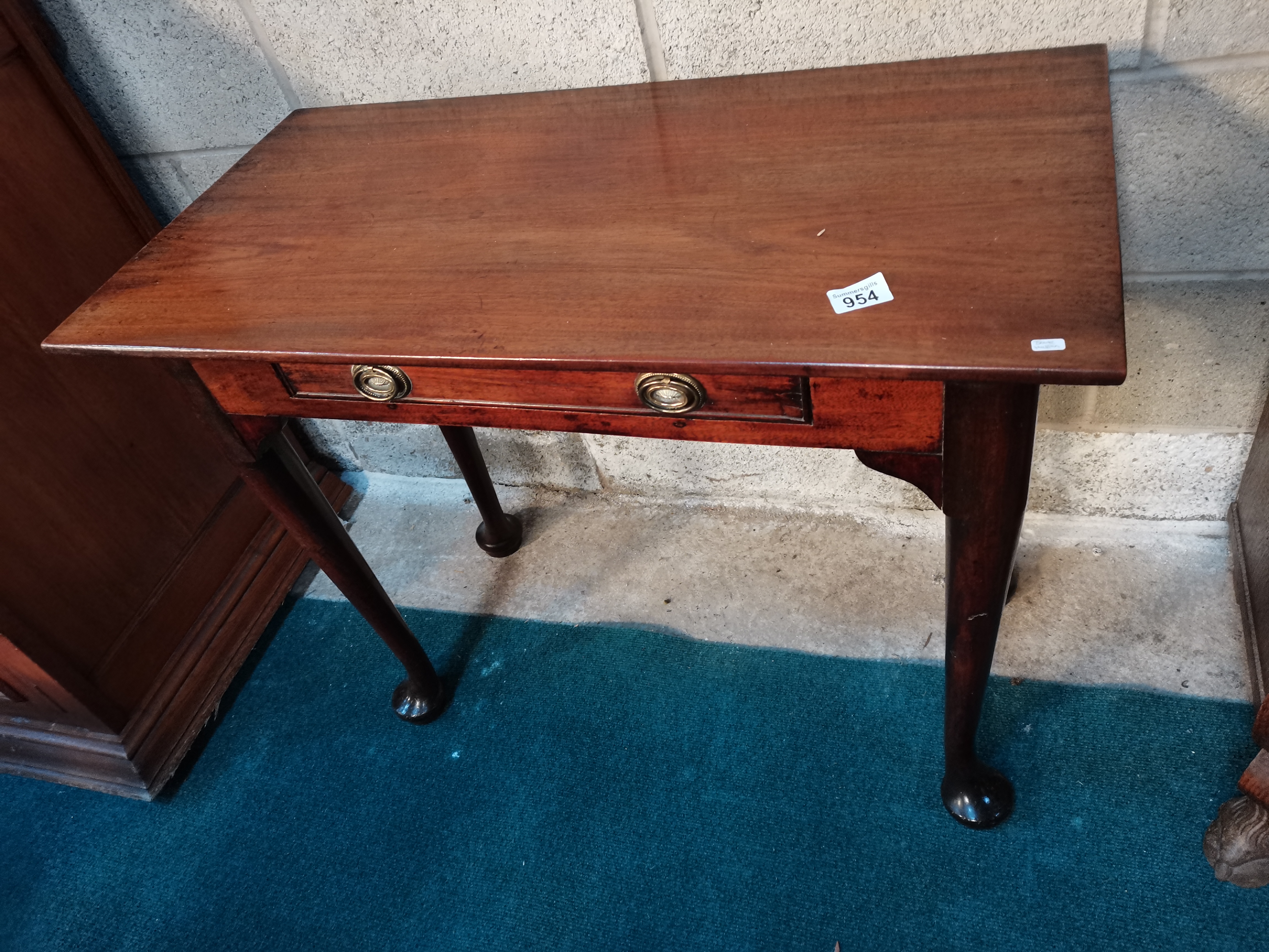 Mahogany side table with slimline drawer