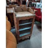 Antique pine glass fronted cabinet