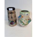 Clarice Cliff vase (Newport Pottery) plus one