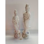 Pair of bone china Japanese figures
