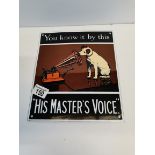 HMV 'His Masters Voice' metal sign