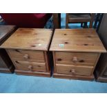 Pair of 2 drawer bedside units