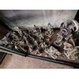 large collection of metal fantasy figures
