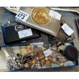 Costume jewellery, pill boxes and cigarette case