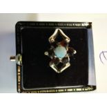 9ct Gold vintage Opal & Garnet ring Size O