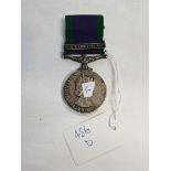General Service Medal Northern Ireland full size to 24511498 PTE. P J MOOKINGS OWN BORDER