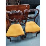 Pair of dining chairs plus mahogany tilting?? Table