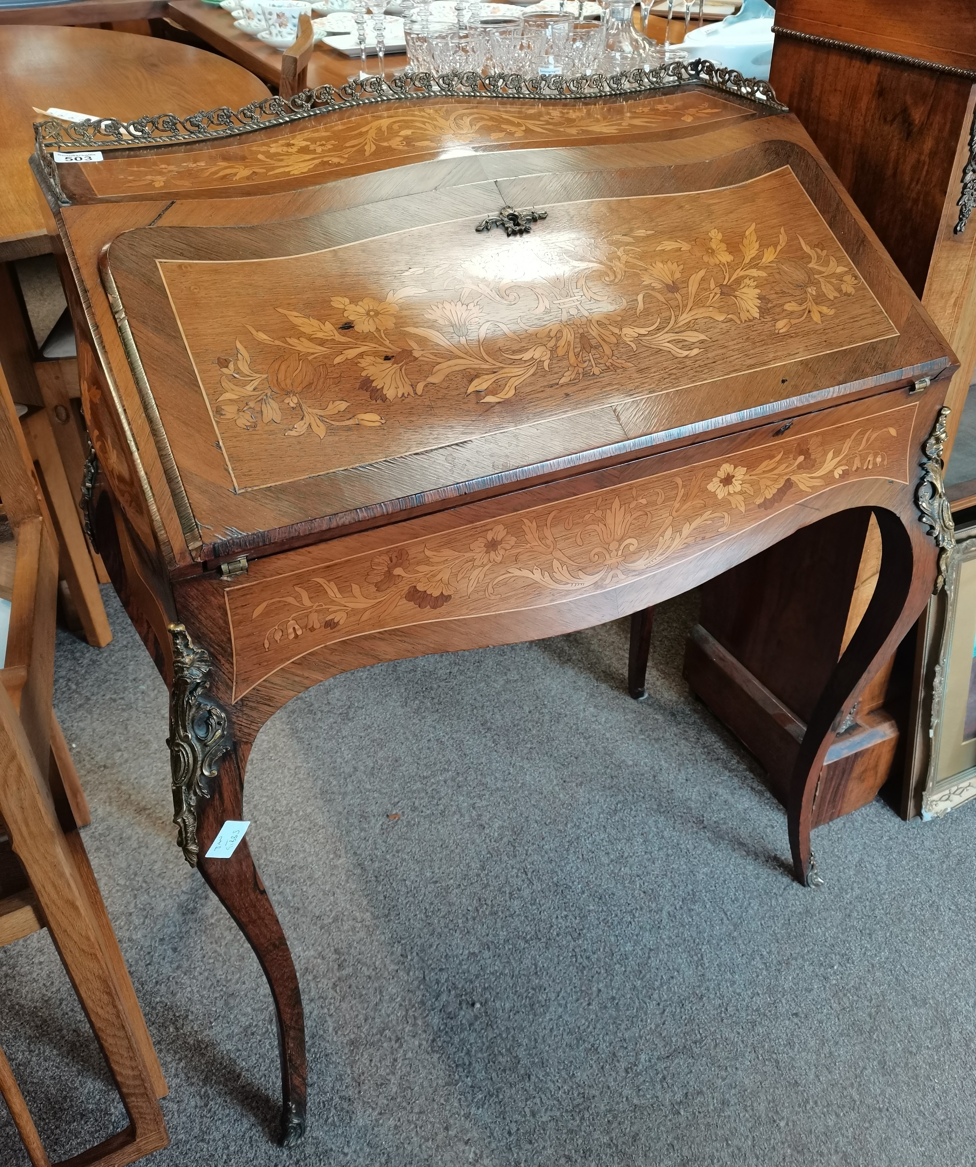 Antique Walnut and marquetry desk /secretaire