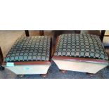 Pair of Victorian embroyed foot stool