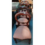 Set of 4 balloon back dining chairs