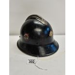 WW2 German police? Fire leaders parade helmet c/w Dual decals