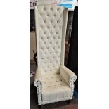 Tall Back White Leather Chair