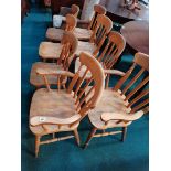 Set of 8 ( 2 carvers) Oak chairs