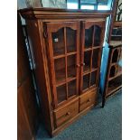 Oak glass fronted display unit