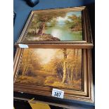 X2 oil painting by C.Inness