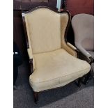 Queen Anne chair with mahogany surround