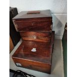 4 Mahogany workboxes 2 with inlaid Mother of Pearl