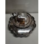 Silver plated items incl compact mirror, cigarette box etc