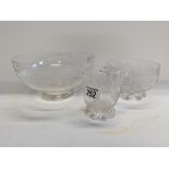 X2 clas bowls and a glass milk jug