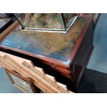 Leather top office desk with 8 drawers