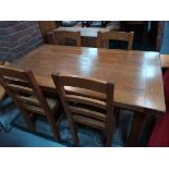 French Oak Table and 4 matching Chairs