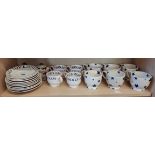 22 Pieces of Bridgewater Consisting of 10 cups and saucers and 2 marmalade jars