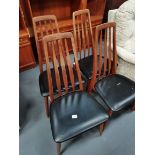 Set of 4 dining chairs plus Mahogany glass fronted bookcase