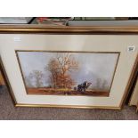 Framed picture of ploughing horse by David Shepherd
