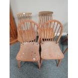 x4 ERCOL Wooden dining chairs