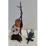 Field mouse and Kingfisher ornaments