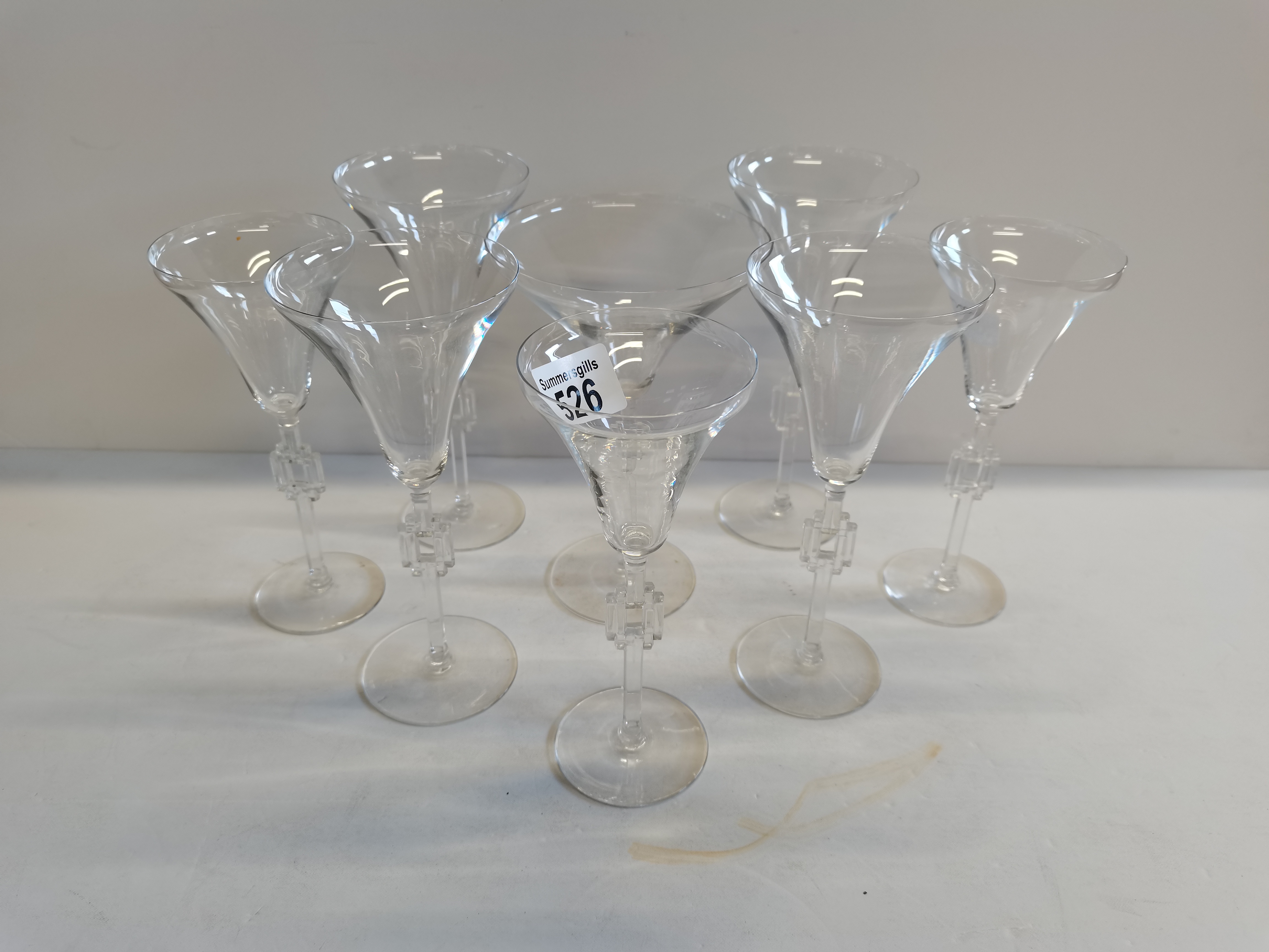 x8 fine glass champagne glasses