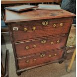 Antique 3 height chest of draws