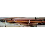 9 mixed freshwater fishing rods including Edgar Sealey Shakespeare & Taylor & Johnson. Good