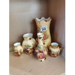 Aynsley Orchard Gold - set of 5 vases various sizes