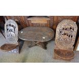 African childs table and 2 chairs