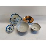 selection of chinese bowls and saucers, x1 painted dish