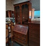 Glass fronted bureau bookcase