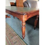 Victorian green Leather topped library table